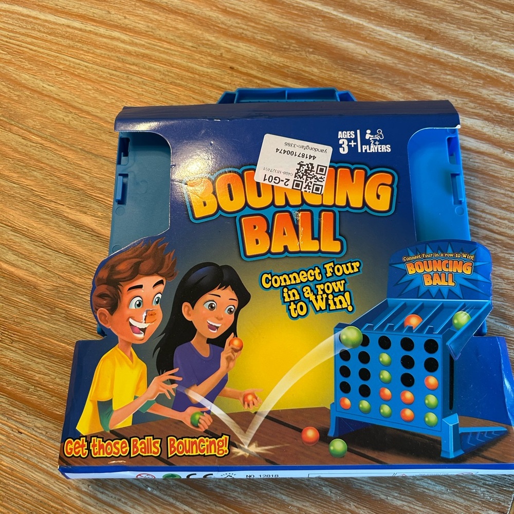 Bouncing Ball Connect Four Game Box - Blue & Yellow